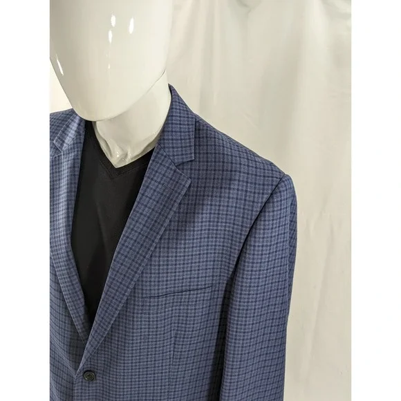 Pronto‎ Uomo PlatinumBlazer Sport Coat Two Button Wool Suit Jacket 48R Wool